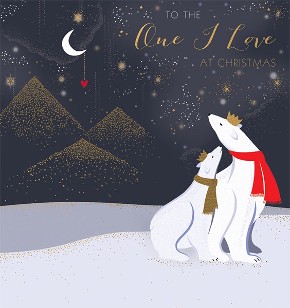 One I Love Polar Bears Christmas Card By Sara Miller